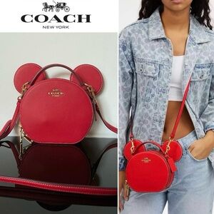 Coach Red Mickey Ears Crossbody Bag